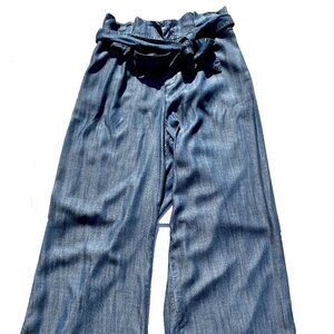 Women’s Standards & Practices Tencel Denim Wide Leg Pants Jeans with Belt Tie 1X